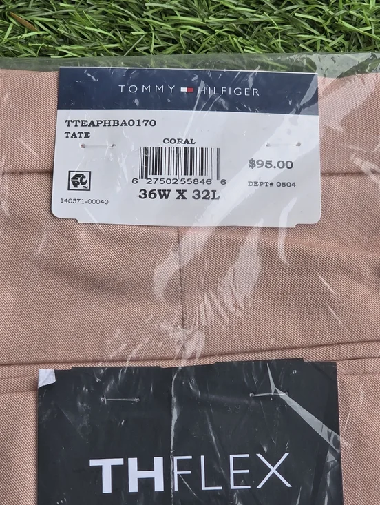 Tommy Hilfiger THFLEX Men's Dress Pants 36x32 Stretch Coral NWT $95 MRSP Career - Picture 5 of 6